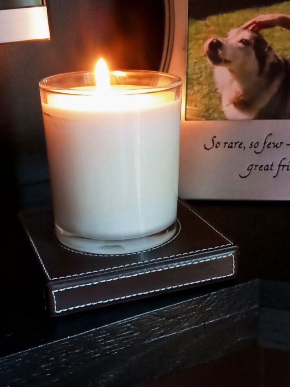 🔥Rare Henri Bendel Brown Leather Candle Holder & Luxury Desk Coaster Base🔥 - Picture 5 of 13